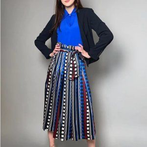 Max Mara - MARELLA ABSTRACT PATTERN WIDE LEG CROPPED Gorgeous PANTS-Size 8-BNWT